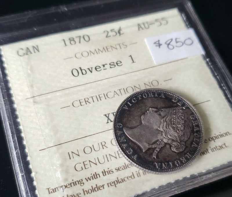 1870 25 Cent | ICCS AU-55 | Beautiful Toning Contrast