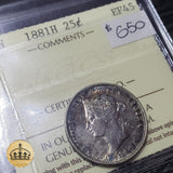 1881H 25 Cent | Graded EF45 | Scarcer date