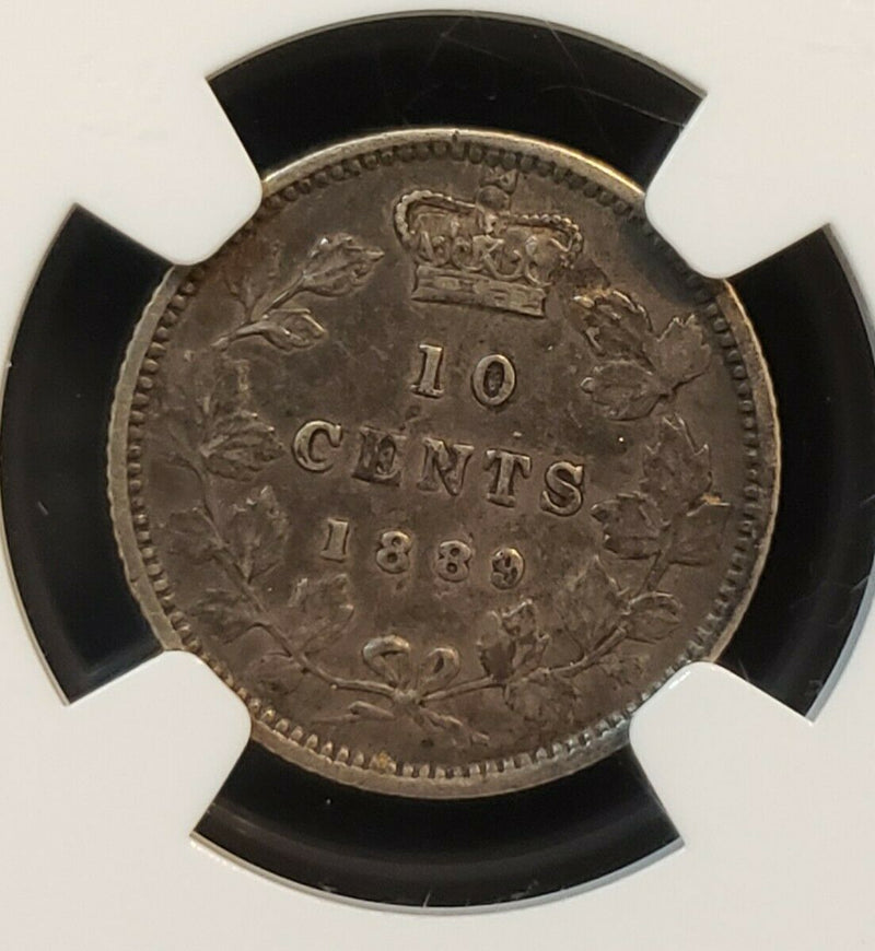 1889 10 Cent Coin - RARE Canada KEYDATE - NGC XF40