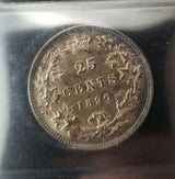 1890H 25 Cent Coin - Canada | ICCS MS62 | Amazing Colour