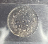 1900 5 Cent Coin - Canada | Scarce Round O Variety | ICCS MS60