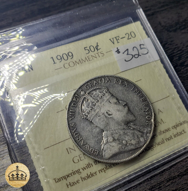 1909 50 Cent Coin | Graded VF-20 | Better date