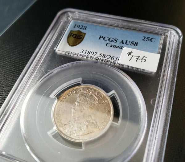 1928 25 Cent Coin - Canada | PCGS AU58