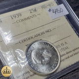 1939 25 Cent Coin | Graded MS-65 | Blast white gem