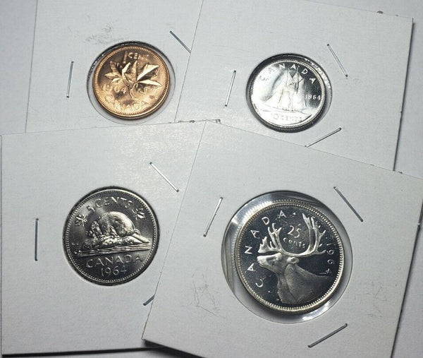 1964 Canada Coin Set - 1 Through 25 Cents | Gem Uncirculated