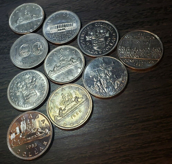 Canadian Nickel Dollar Lot | 10 Coins | All 6 Commemoratives