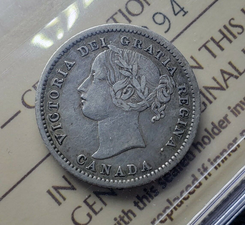 1858 10 Cent Coin | Ultra Rare 8/5 | Graded VF30