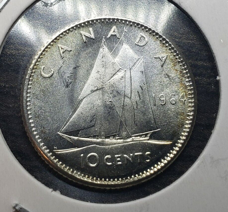 1964 10 Cent Silver coin - Canada | BU Uncirculated | .800 Silver