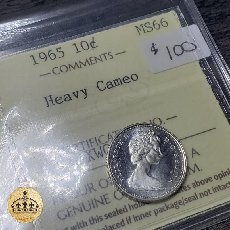 1965 10 Cent coin | Graded MS66 Heavy Cameo