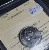 1967 5 Cent Coin - | Graded ICCS MS65