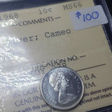 1968 10 Cent Coin - Canada | Graded MS66 Cameo