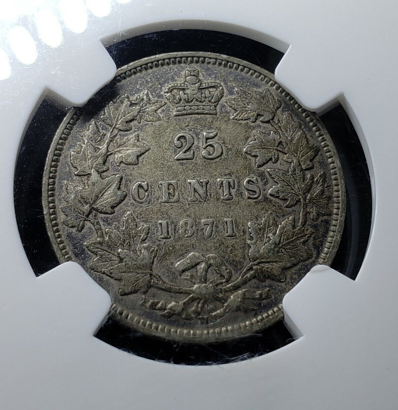 1871 H 25 Cent coin | Ngc graded XF-40 | Better Date