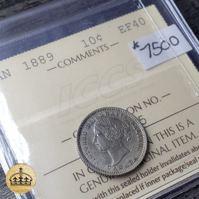 1889 10 Cent Coin | Incredibly Rare | Graded EF40