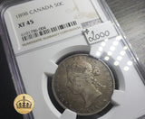 1898 50 Cent Coin | N.G.C Graded XF-45 | Scarce