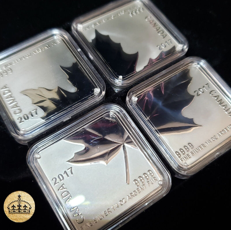 2017 Fine Silver Maple Leaf Quartet | 4x $3 Silver coin set