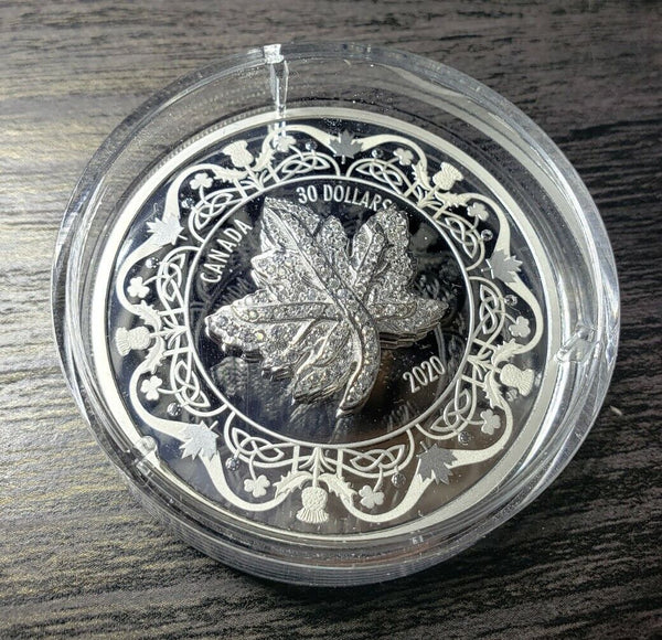 2020 $30 Fine Silver Coin | Canadian Maple Leaf Brooch