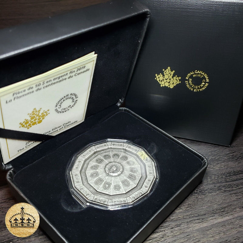 2019 $50 Fine Silver Coin | The Centennial Flame of Canada | 3oz