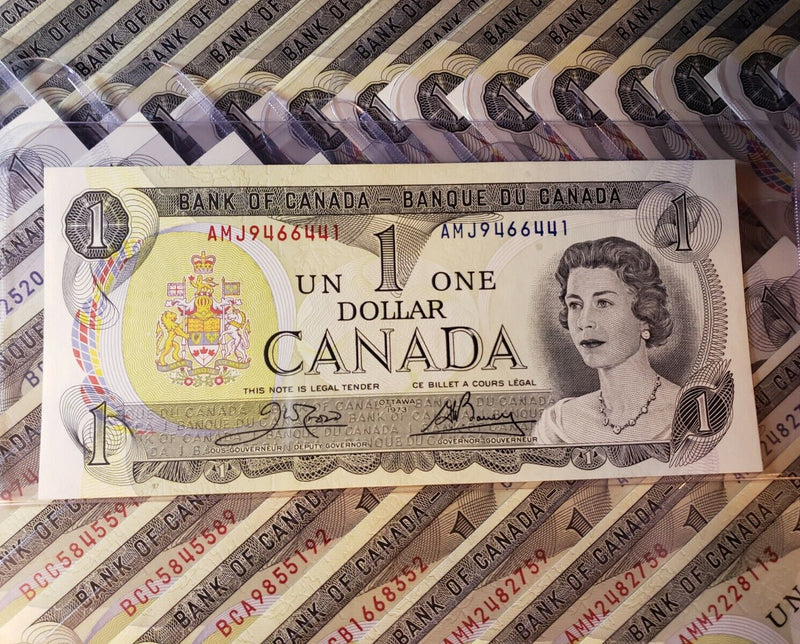 1973 $1 Canada Bank Note - Crisp Uncirculated | Mixed Prefix