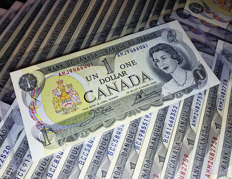 1973 $1 Canada Bank Note - Crisp Uncirculated | Mixed Prefix